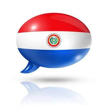 Paraguayan flag speech bubble three dimensional Paraguay flag in a speech ... Stock Photos