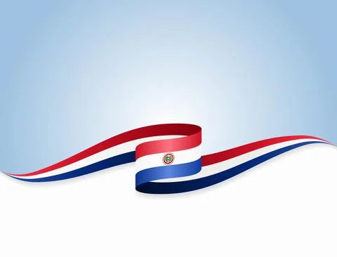 Paraguayan flag wavy abstract background. Vector illustration. Stock Illustration