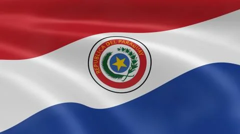 Paraguayan flag in the wind Foto stock