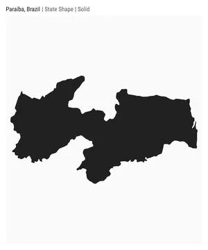 Paraiba, Brazil. Simple vector map. State shape. Solid style. Border of Par.. Stock Illustration