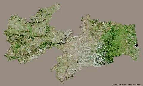 Paraiba, state of Brazil, on solid. Satellite Stock Illustration