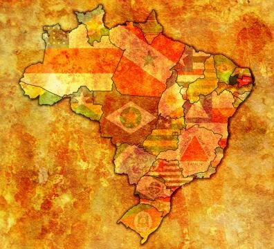 Paraiba state on map of brazil Stock Illustration