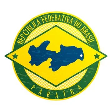 Paraiba State Map Ilustración de archivo