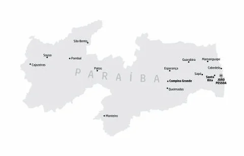 Paraiba State map Stock Illustration