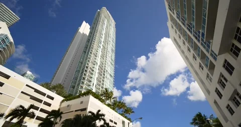 Paraiso Tower Miami low angle motion video Stock Footage 143298813