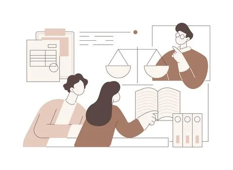Paralegal studies isolated cartoon vector illustrations. Stockillustratie
