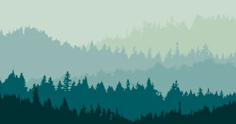 Parallax animation of dense forest mountains with natural colors Stock Footage 170669439