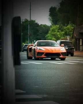 Parallax of C8 Corvette Stock Photos