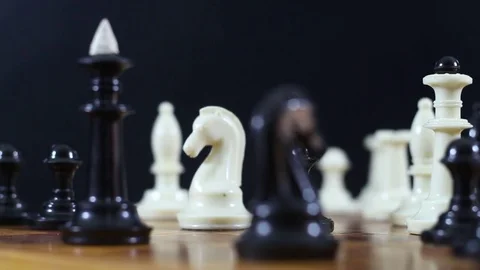 Parallax chess pieces Stock Footage 77278933