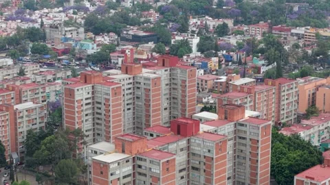 Parallax effect applied to housing complexes in CDMX, drone footage Stock-Footage 305537622
