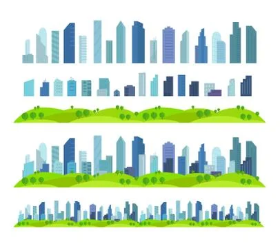 Parallax Effect Ready City future Building skyscraper Separate scenes Ilustración de archivo