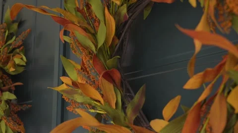 Parallax focus shift left over the wreaths. Stock Footage 318520162