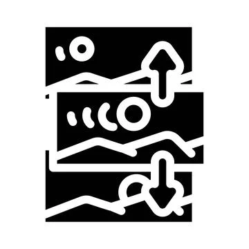 Parallax scrolling ux ui design glyph icon vector illustration Illustrazione stock
