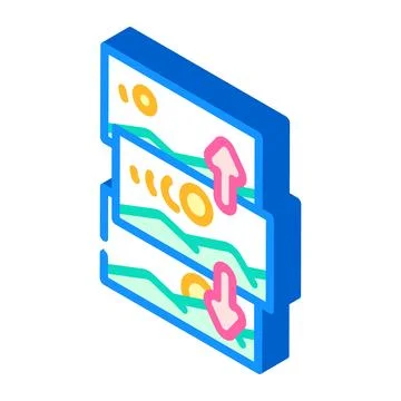 Parallax scrolling ux ui design isometric icon vector illustration Illustrazione stock