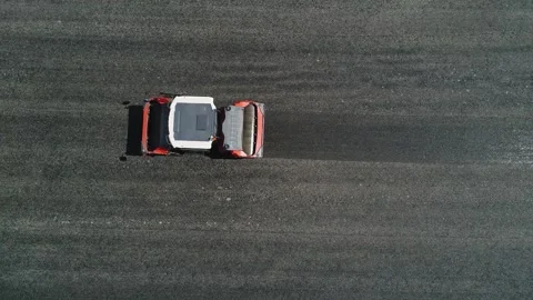 Parallel Asphalt Compaction Machine Stock Footage 306022763