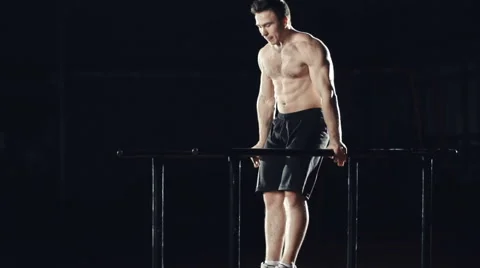 Parallel Bar Dip to Handstand to Planche Video stock 50497826