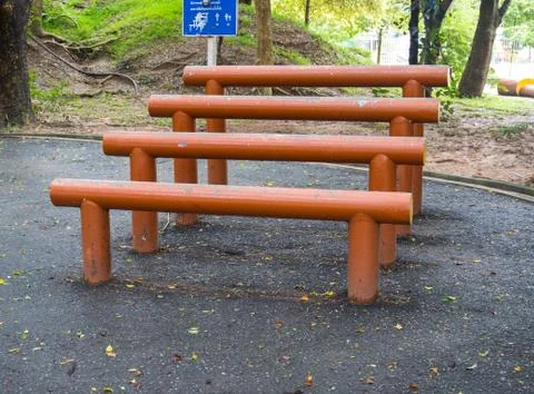 The parallel bar exercise equipment in the park Stock Photos