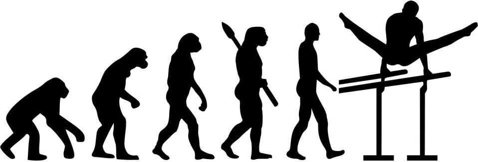 Parallel bars evolution 스톡 일러스트