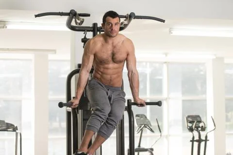 Parallel Bars Exercise For Abs Foto stock