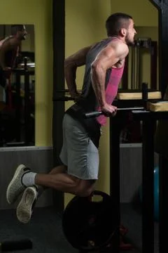 Parallel Bars Exercise For Triceps And Chest Stock Photos