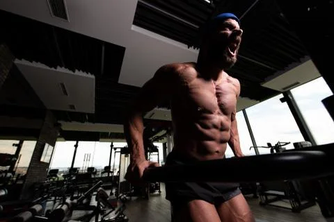 Parallel Bars Exercise For Triceps And Chest Stock-Fotos