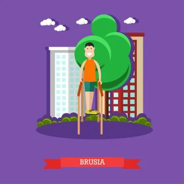 Parallel bars exercises flat vector illustration イラスト素材