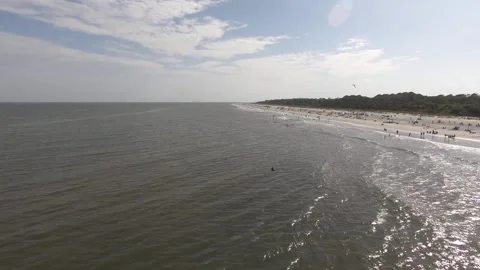 Parallel Beach Flight - Hilton Head, South Carolina Video stock 134278751