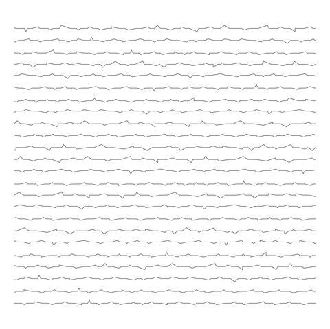 Parallel black doodle zigzag lines for the sheet of notebook paper Notepad. Stock Illustration
