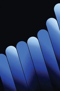 Parallel blue rounded diagonal columns for technology branding and corporat.. Stock-Illustration