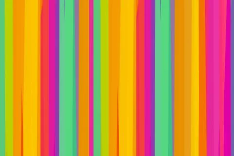 Parallel bright stripes pattern vertical yellow orange pink mint art design Fotos de archivo