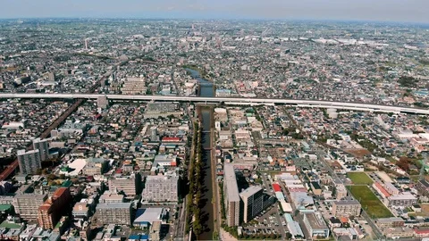 Parallel City From Above Stock Footage 97910760