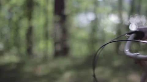 Parallel close up of bicycle steering wheel Stock-Footage 22225382