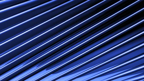 Parallel colorful diagonal narrow lines flowing slowly on a black background Video stock 185655624