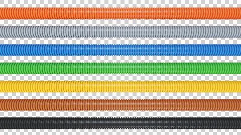 Parallel corrugated plastic pipes for cable protection Stock Illustration