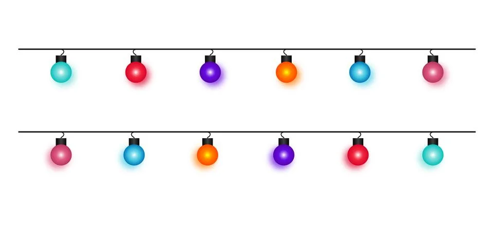 Parallel Decorative Light Pattern with Festive Glow and Vibrant Hanging Desig Ilustración de archivo