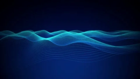 Parallel digital lines flow in a fluid seamless loop Stock Footage 341070735