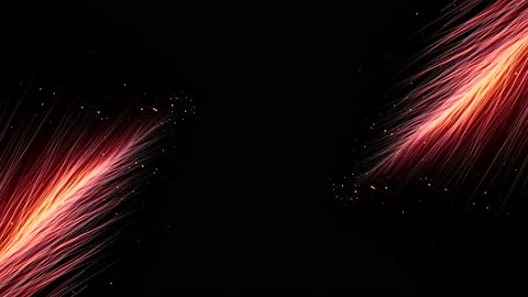Parallel flows of energy lines on black background. Motion. Energy threads move Stock Footage 178569928