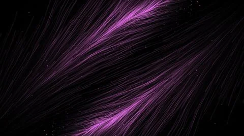 Parallel flows of energy lines on black background. Motion. Energy threads move Illustrazione stock