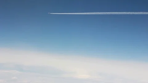 Parallel to a flying aircraft shot from a plane window 스톡 동영상 76626277