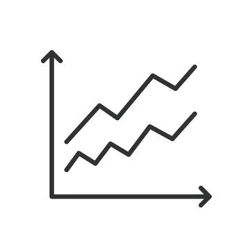 Parallel growth chart, icon in line design. Parallel, growth, chart, increase イラスト素材
