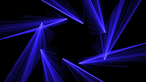 A parallel line of electric blue triangles on a black background Stock Footage 275183458