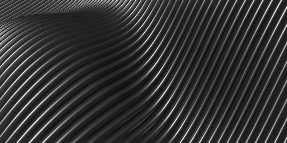 Parallel line wave background waves of plastic swaying rubber sheet 3D illust Stock Illustration