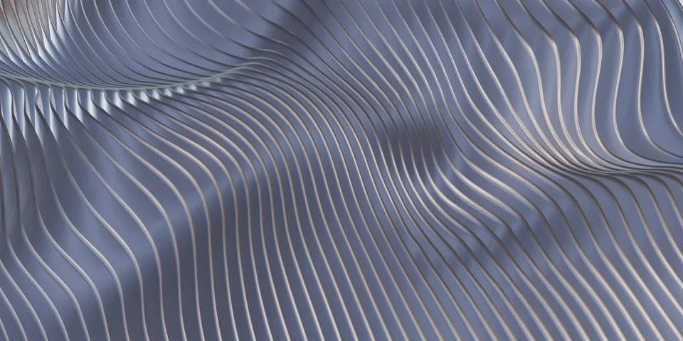 Parallel line wave background waves of plastic swaying rubber sheet 3D illu.. 库存插图