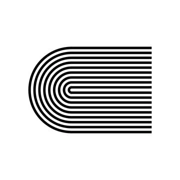 Parallel lines curving creating an abstract flow pattern Stock Illustration