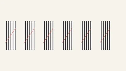 Parallel lines with diagonal red arrow illustration showing perspective dis.. Stock Illustration