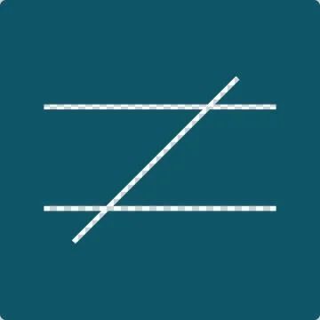Parallel Lines Icon – transversal with matching congruent angle marks Stock Illustration