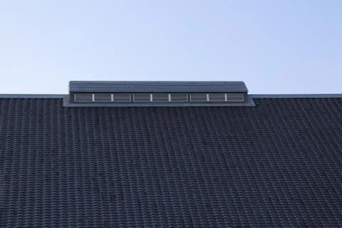 Parallel Lines on the Roof of the Building Stockfoto's