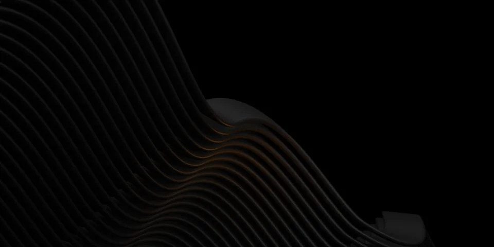 Parallel lines wave planes plastic tube surfaces distorted black curve 3d abs Stock Illustration