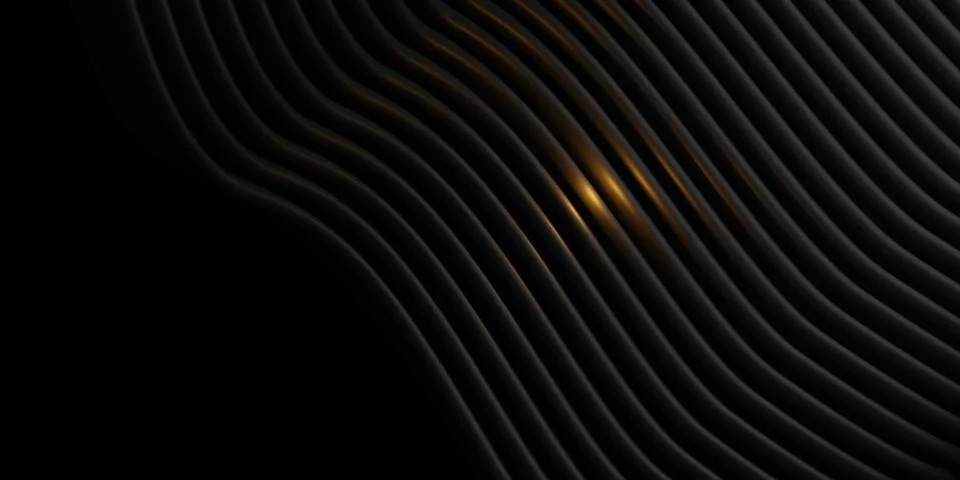 Parallel lines wave planes plastic tube surfaces distorted black curve 3d abs Stockillustratie