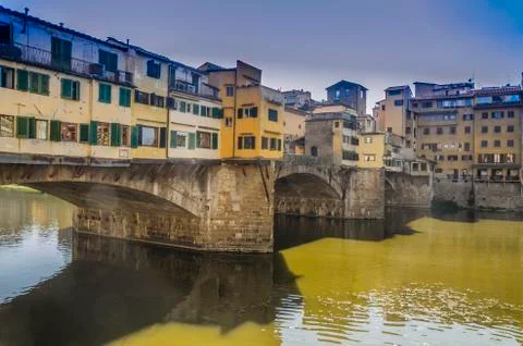Parallel look of ponte vecchio in the afternoon Stock Photos